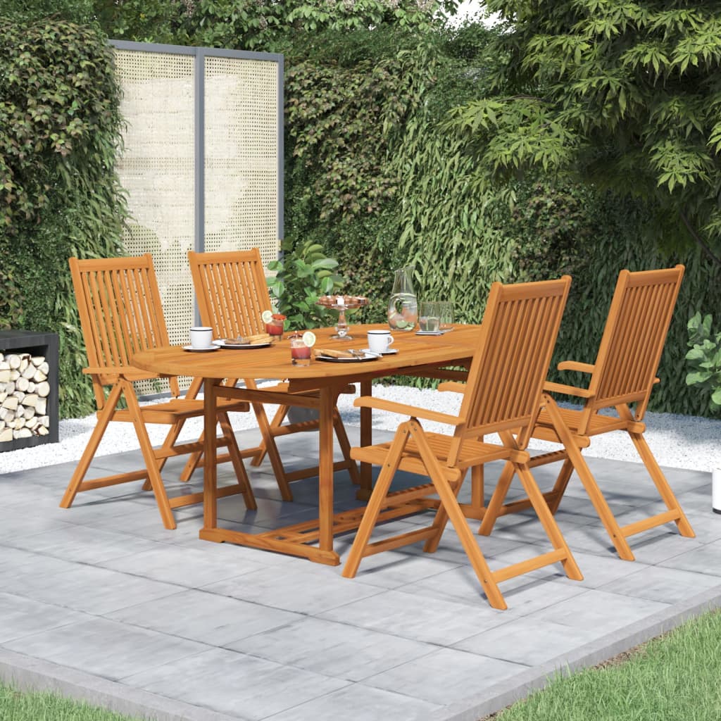 JUNG Vida 5-tlg. Garten-Essgruppe Massivholz Akazie 150-200 cm