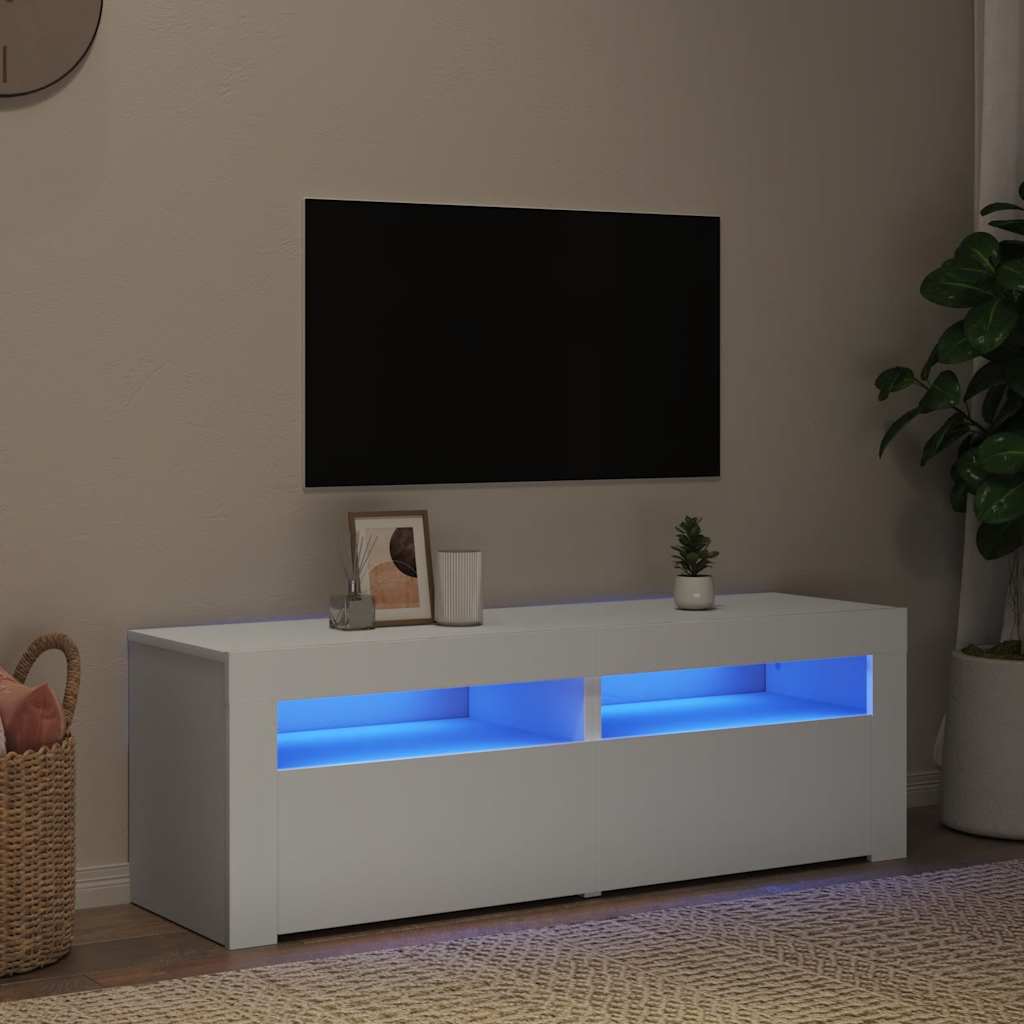 JUNG Vida TV-Schrank mit LED-Leuchten Weiß 120x35x40 cm