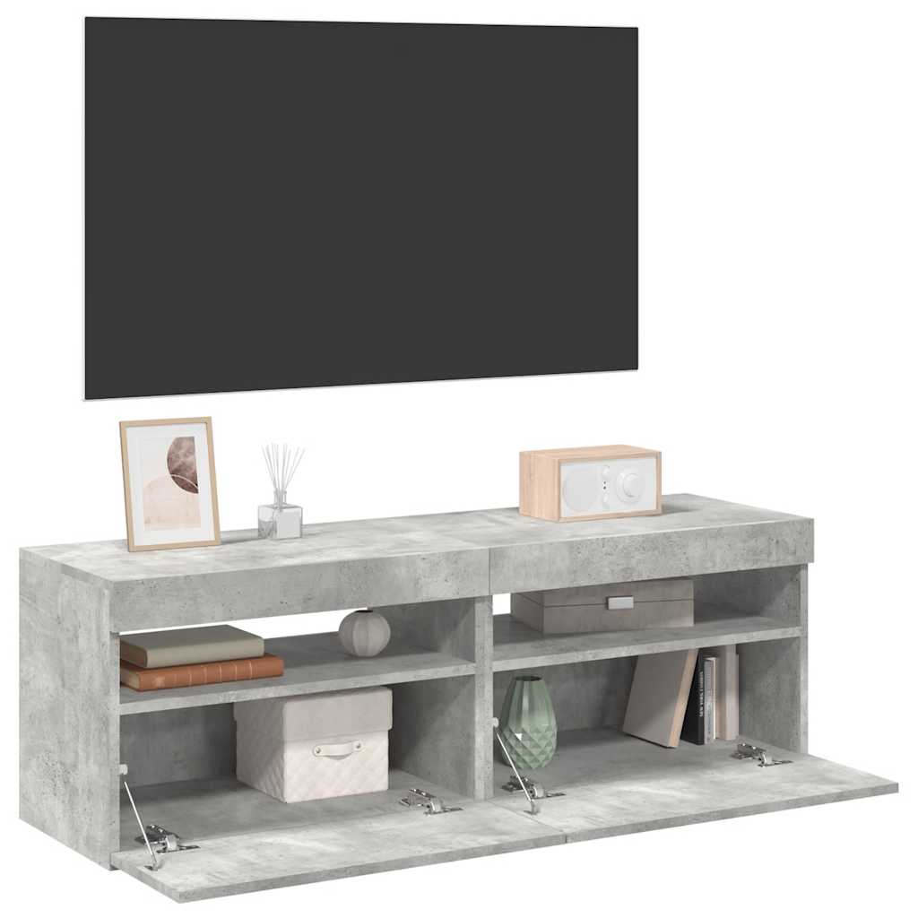 JUNG Vida TV-Schränke LED-Leuchten 2 Stk. Betongrau 60x35x40 cm