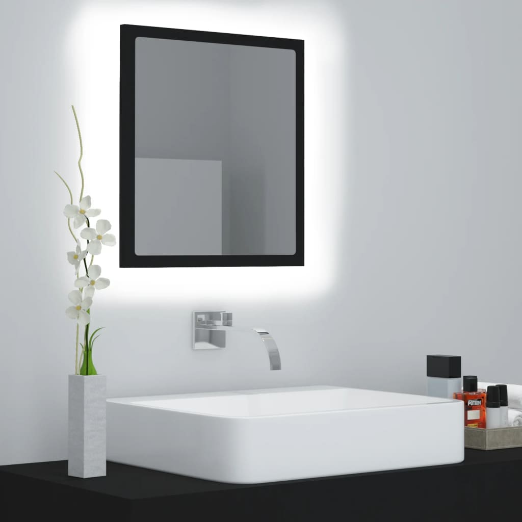 JUNG Vida LED-Badspiegel Schwarz 40x8,5x37 cm Acryl