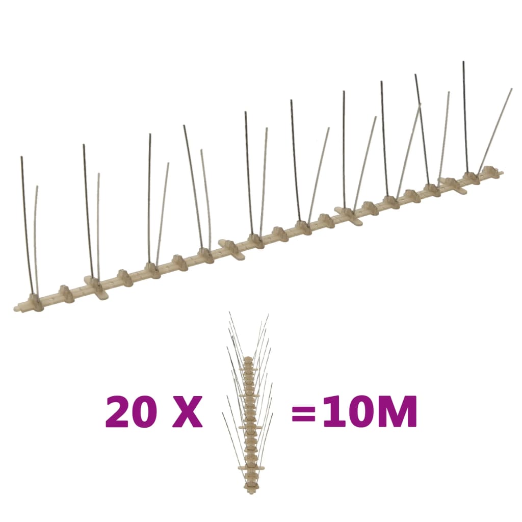JUNG Vida 20-tlg. Vogelabwehr-Spikes-Set 10 m Kunststoff 2-reihig