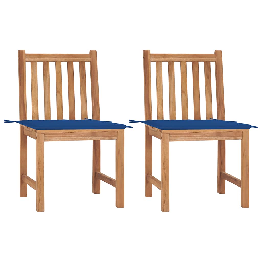 JUNG Vida Gartenstühle 2 Stk. mit Kissen Massivholz Teak