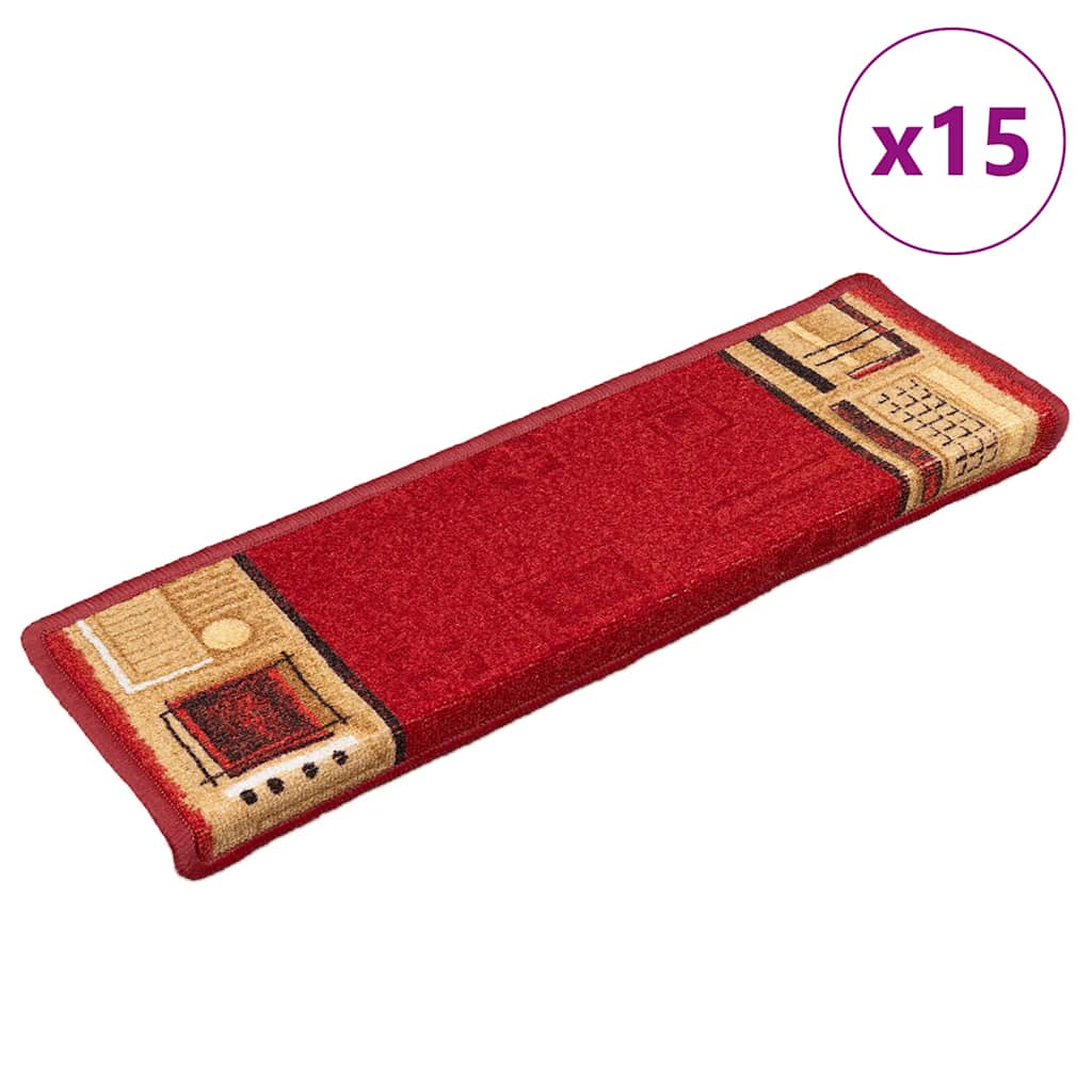 JUNG Vida Treppenmatten Selbstklebend 15 Stk. 65x21x4 cm Rot