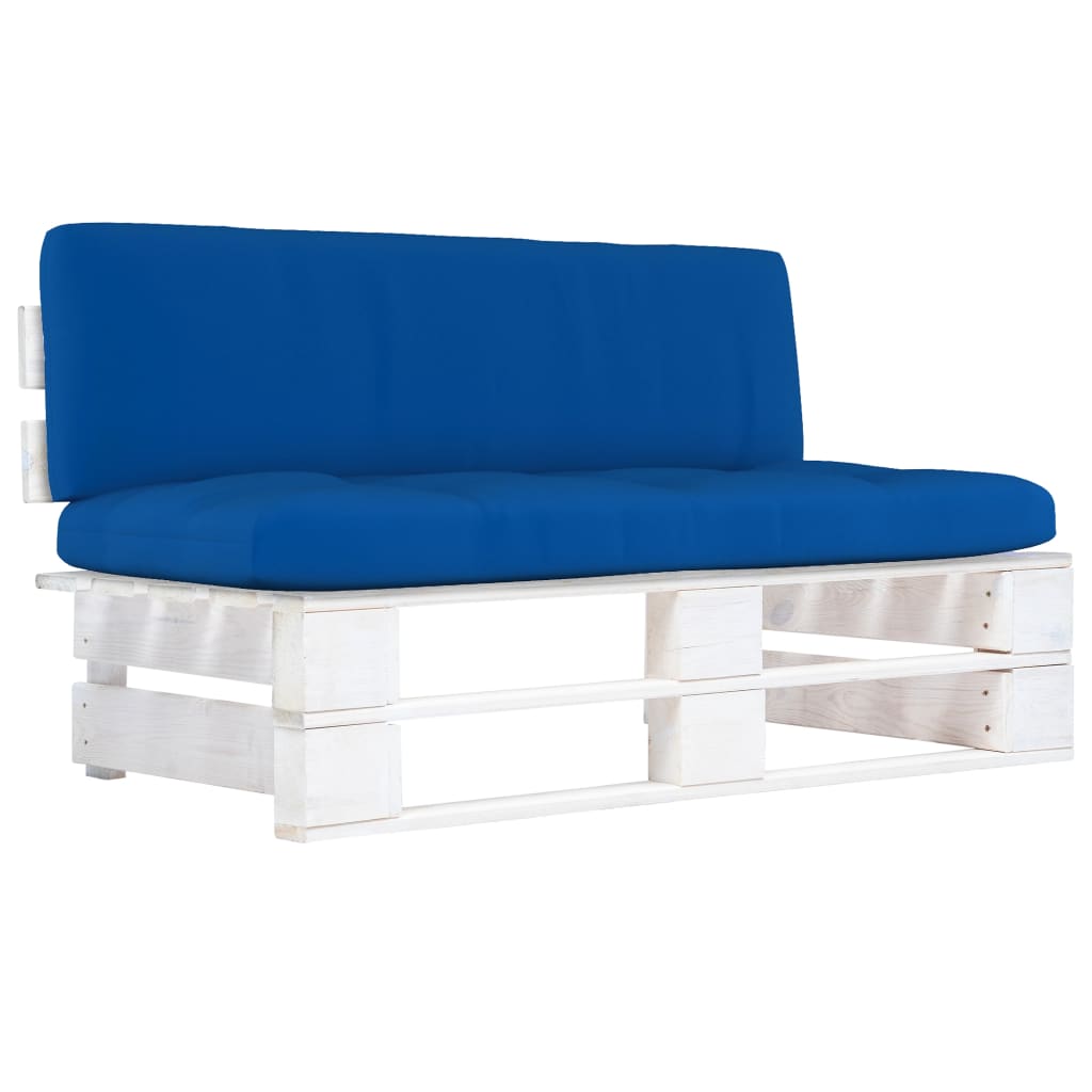 JUNG Vida Outdoor-Mittelsofa Paletten Kiefernholz Imprägniert Weiß