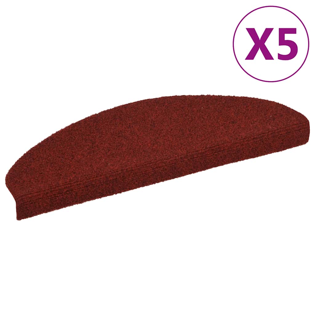 JUNG Vida Stufenmatten Selbstklebend 5 Stk. 65x21x4 cm Bordeauxrot Halbrund Groß