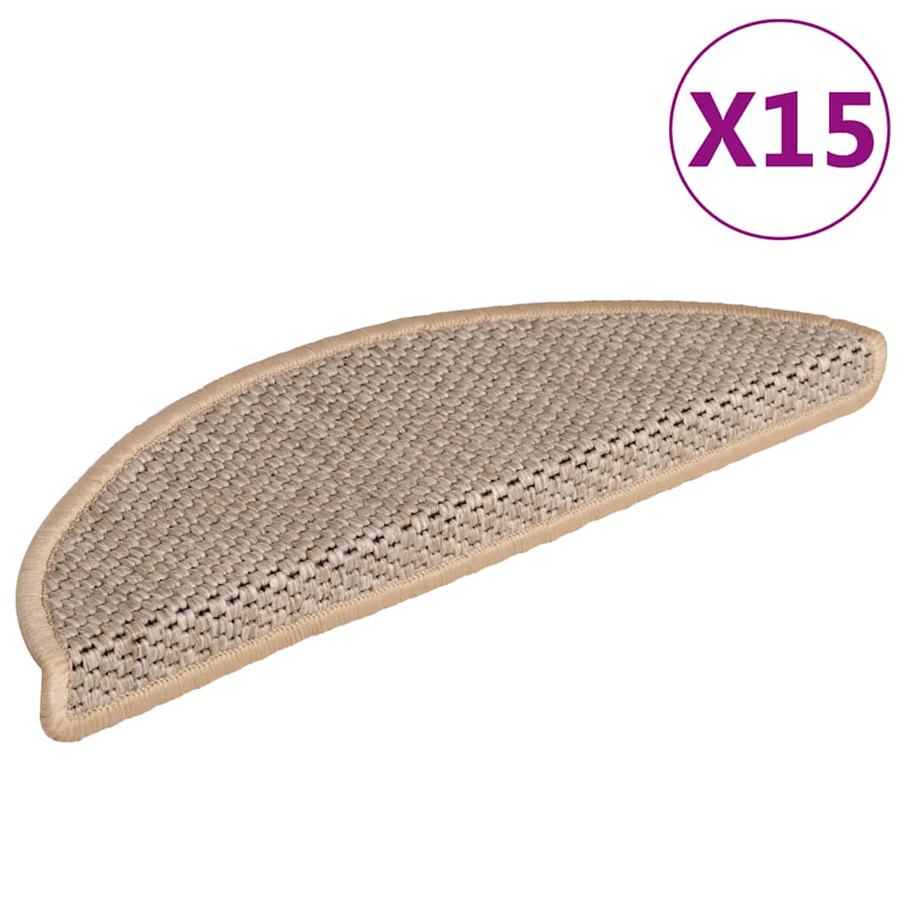 JUNG Vida Treppenmatten Selbstklebend Sisal 15 Stk. 56x17x3 cm Hellbeige