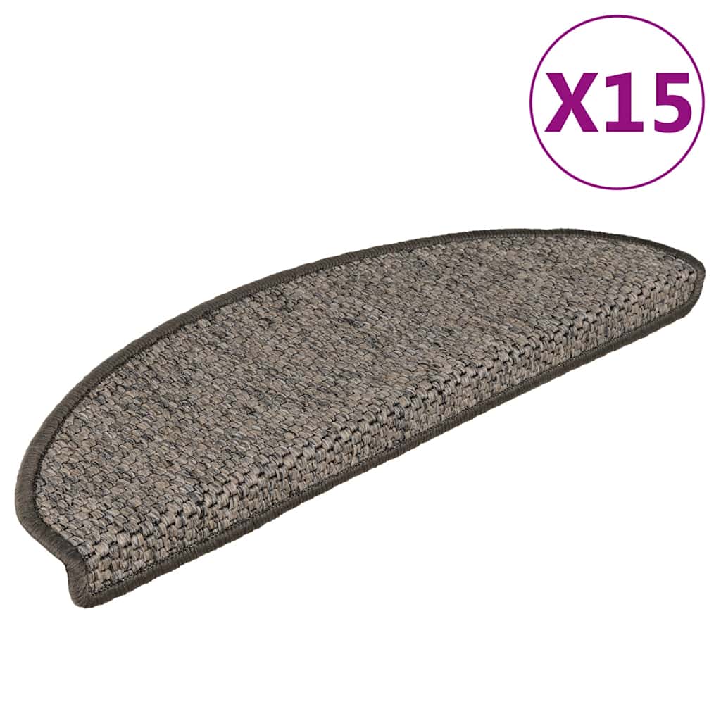 JUNG Vida Treppenmatten Selbstklebend Sisal 15 Stk. 65x21x4 cm Anthrazit