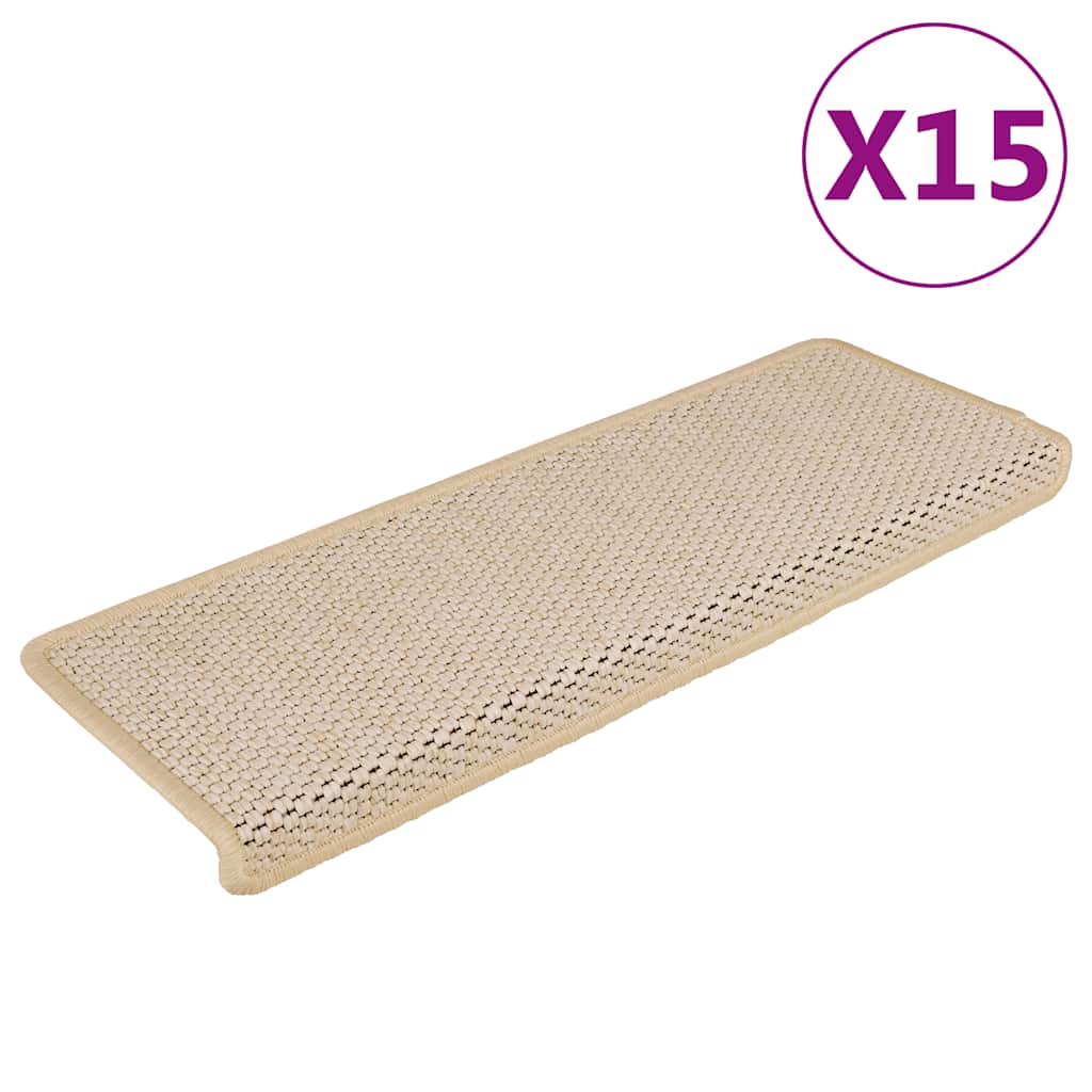 JUNG Vida Treppenmatten Selbstklebend Sisal-Optik 15 Stk. 65x21x4cm Berber