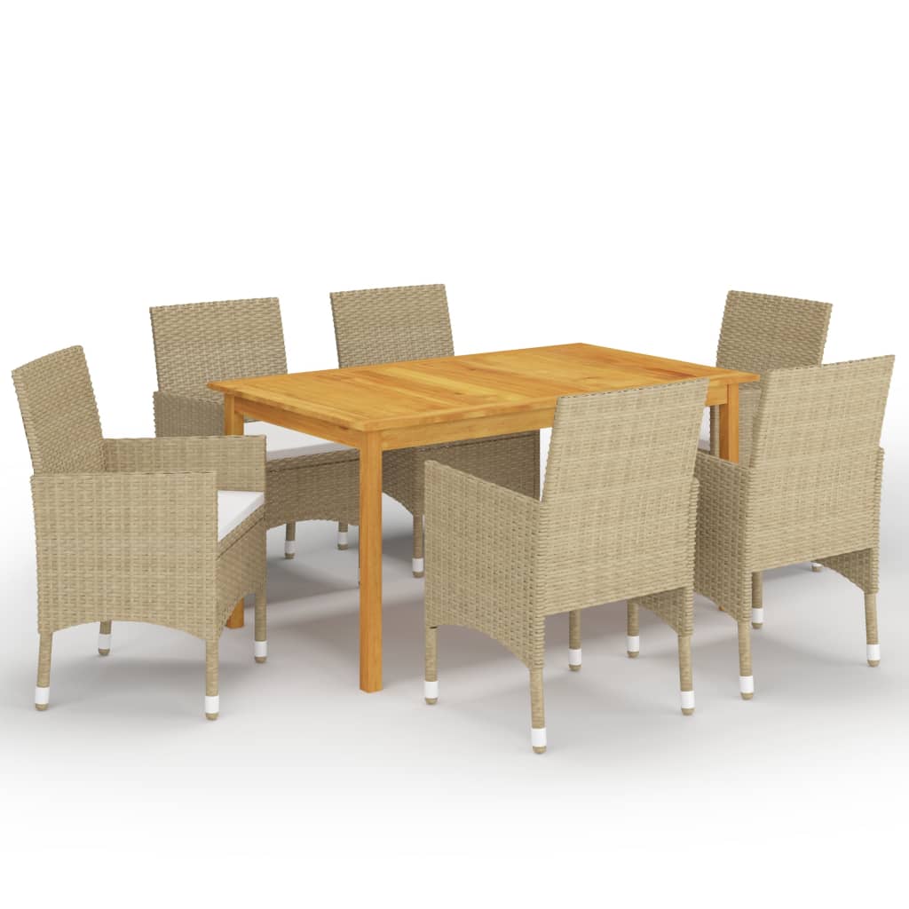 JUNG Vida 7-tlg. Garten-Essgruppe Beige