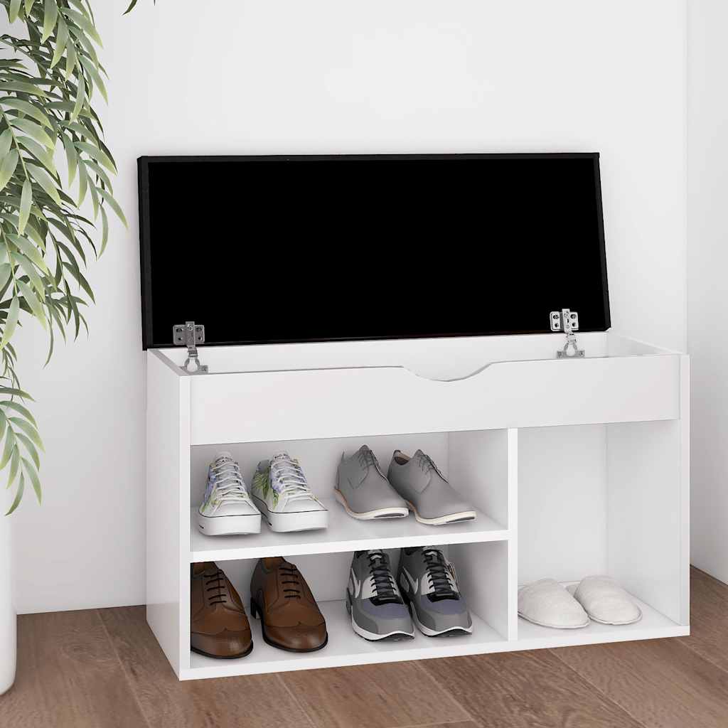 JUNG Vida Schuhbank mit Kissen Weiß 80x30x47 cm Holzwerkstoff