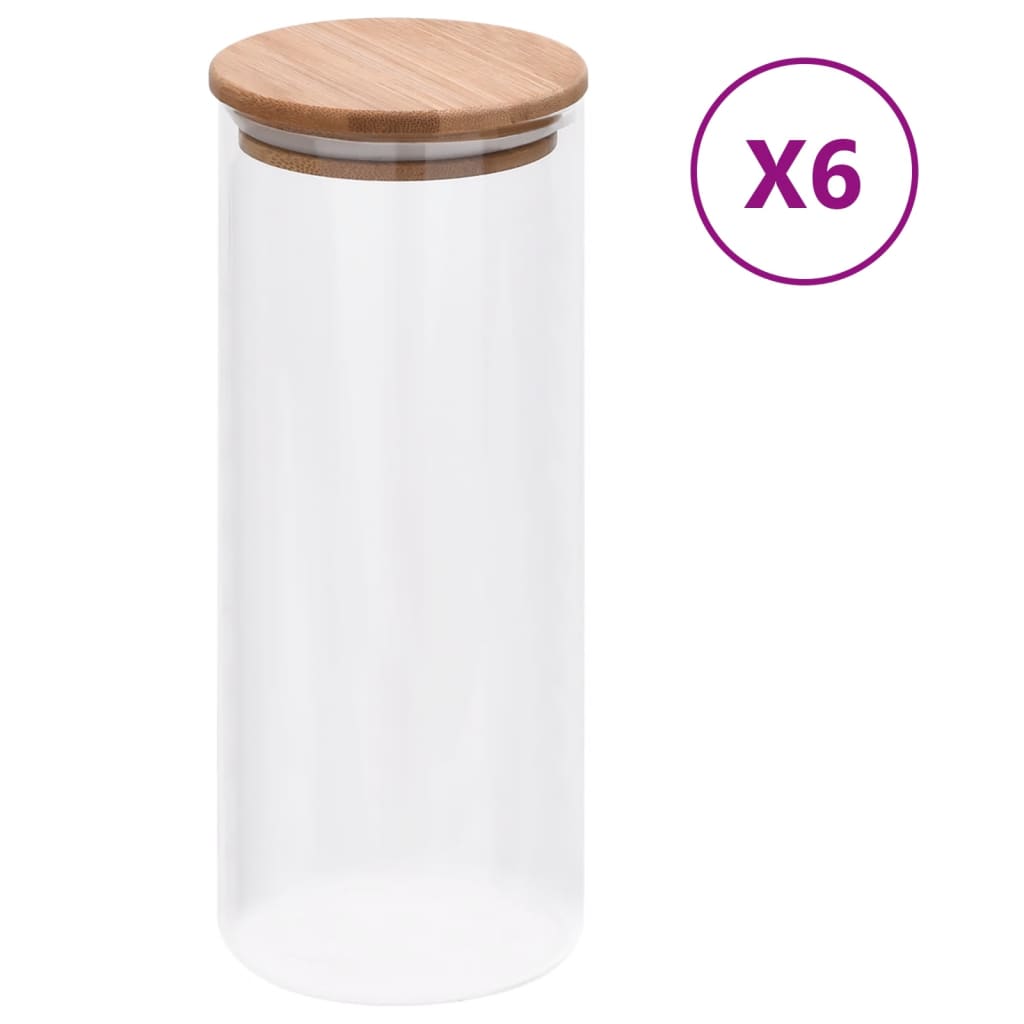 JUNG Vida Vorratsgläser mit Bambusdeckel 6 Stk. 1000 ml