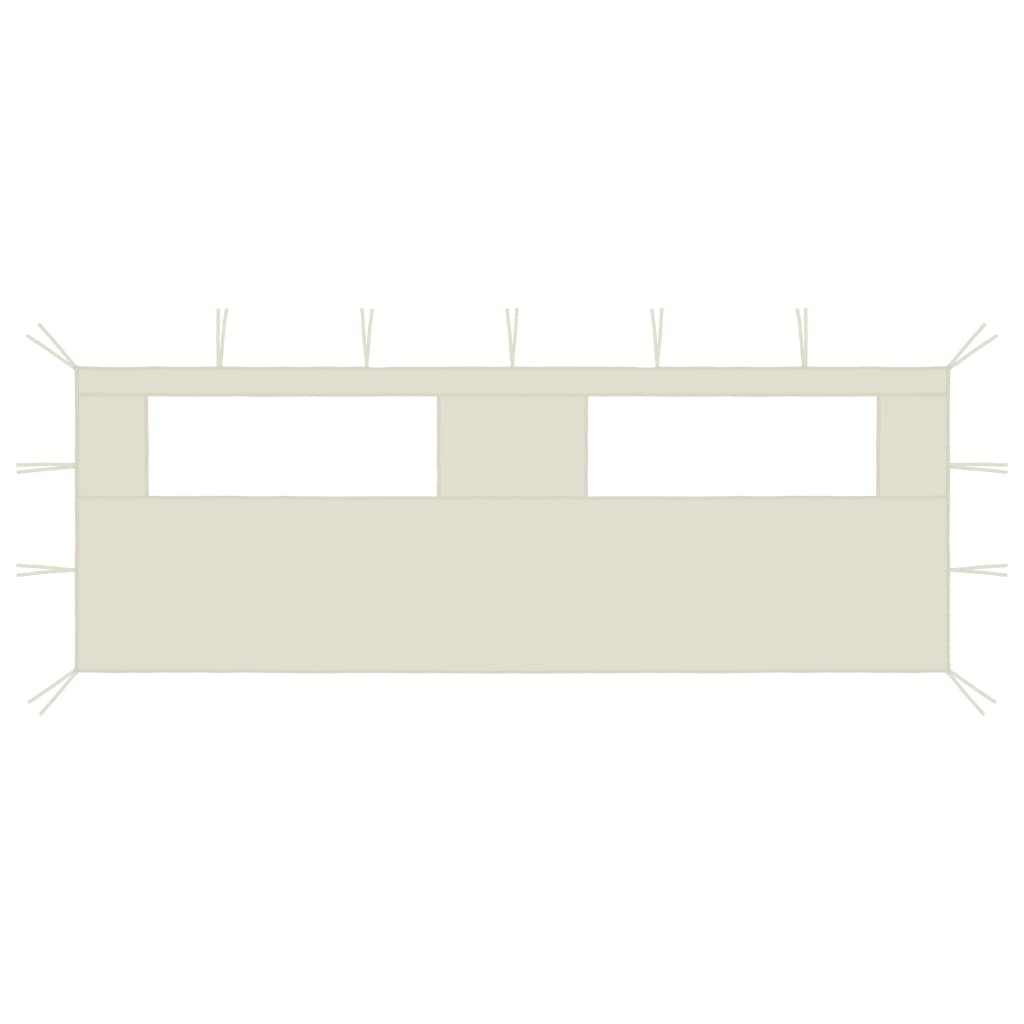 JUNG Vida Pavillon-Seitenwand mit Fenstern 6x2 m Creme