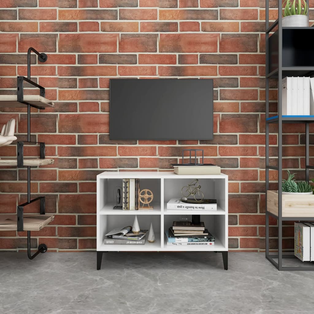 JUNG Vida TV-Schrank mit Metallbeinen Weiß 69,5x30x50cm