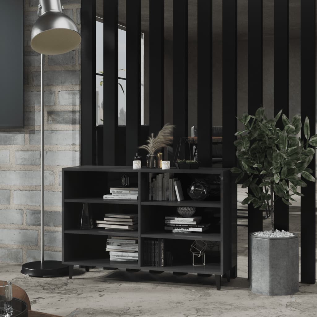 JUNG Vida Sideboard Hochglanz-Grau 103,5x35x70 cm Holzwerkstoff