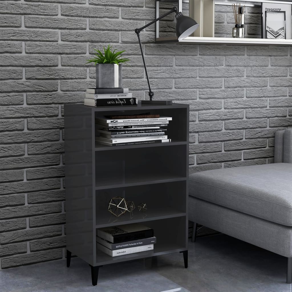 JUNG Vida Sideboard Hochglanz-Grau 57x35x90 cm Holzwerkstoff