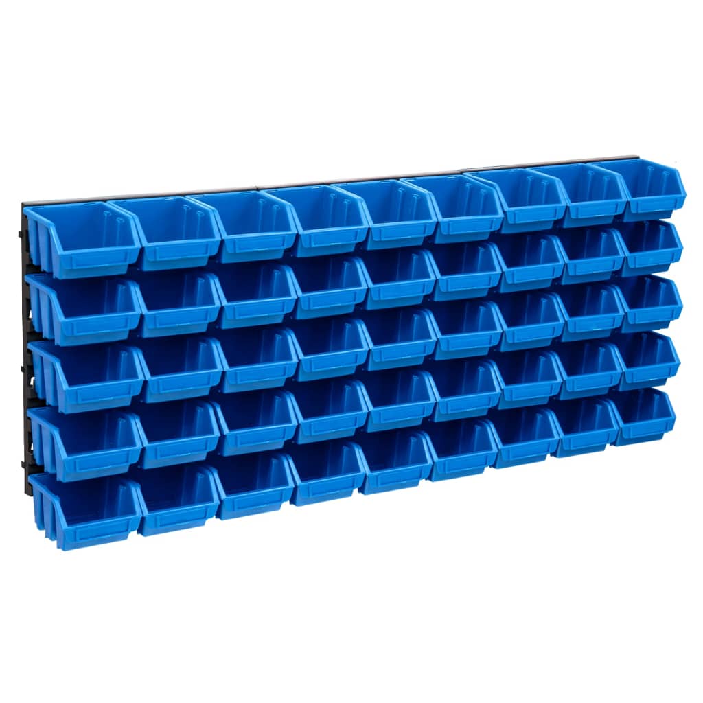 JUNG Vida 48tlg. Behälter-Set für Kleinteile mit Wandplatten Blau Schwarz