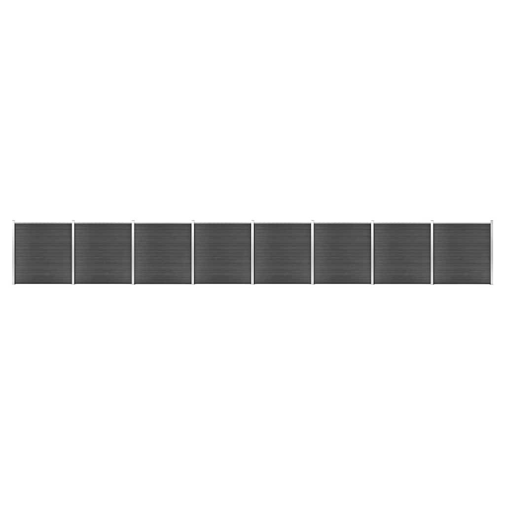 JUNG Vida Zaunelement Set WPC 1391x186 cm Schwarz