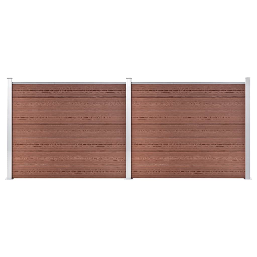JUNG Vida Zaunelement Set WPC 353x146 cm Braun