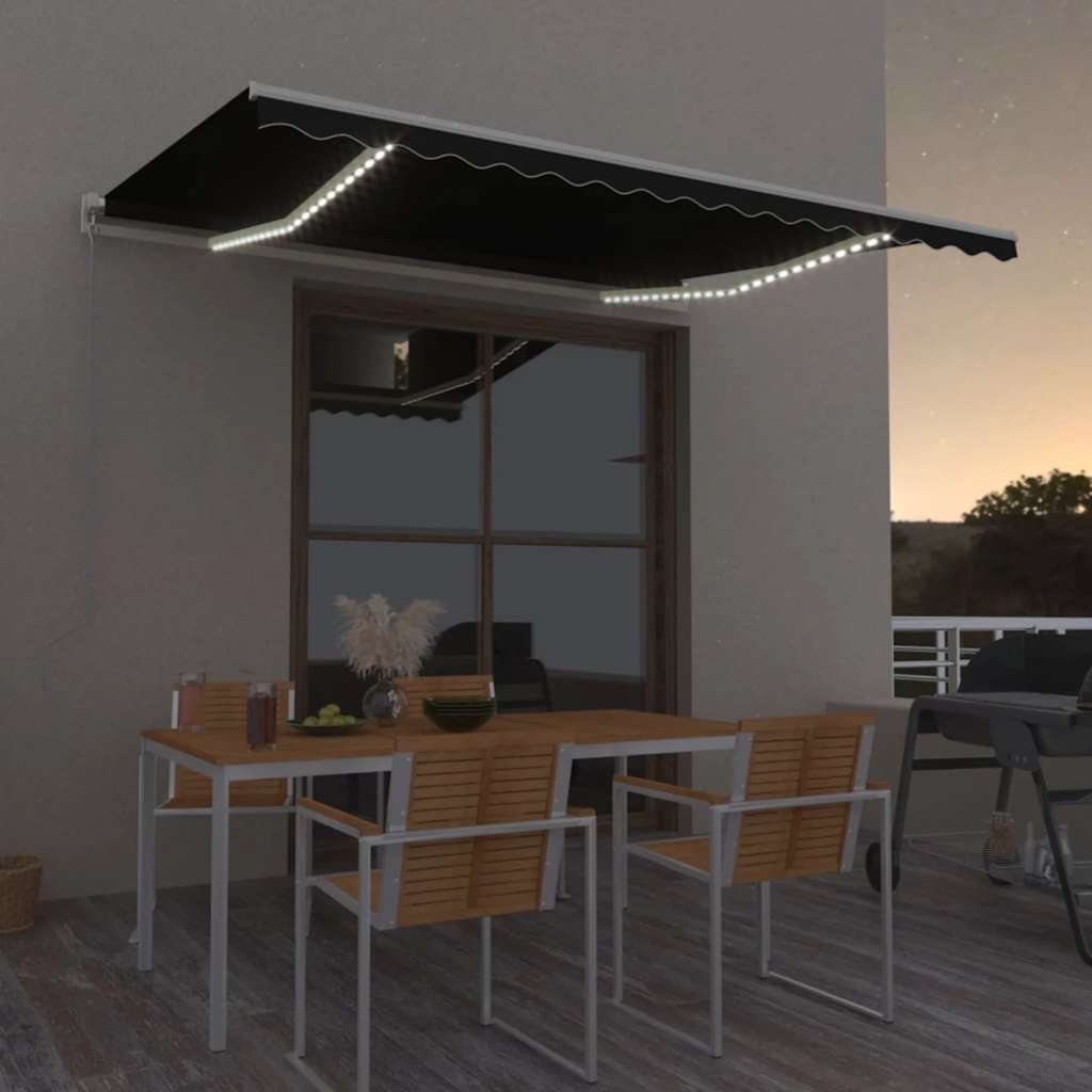JUNG Vida Markise Manuell Einziehbar mit LED 450x300 cm Anthrazit