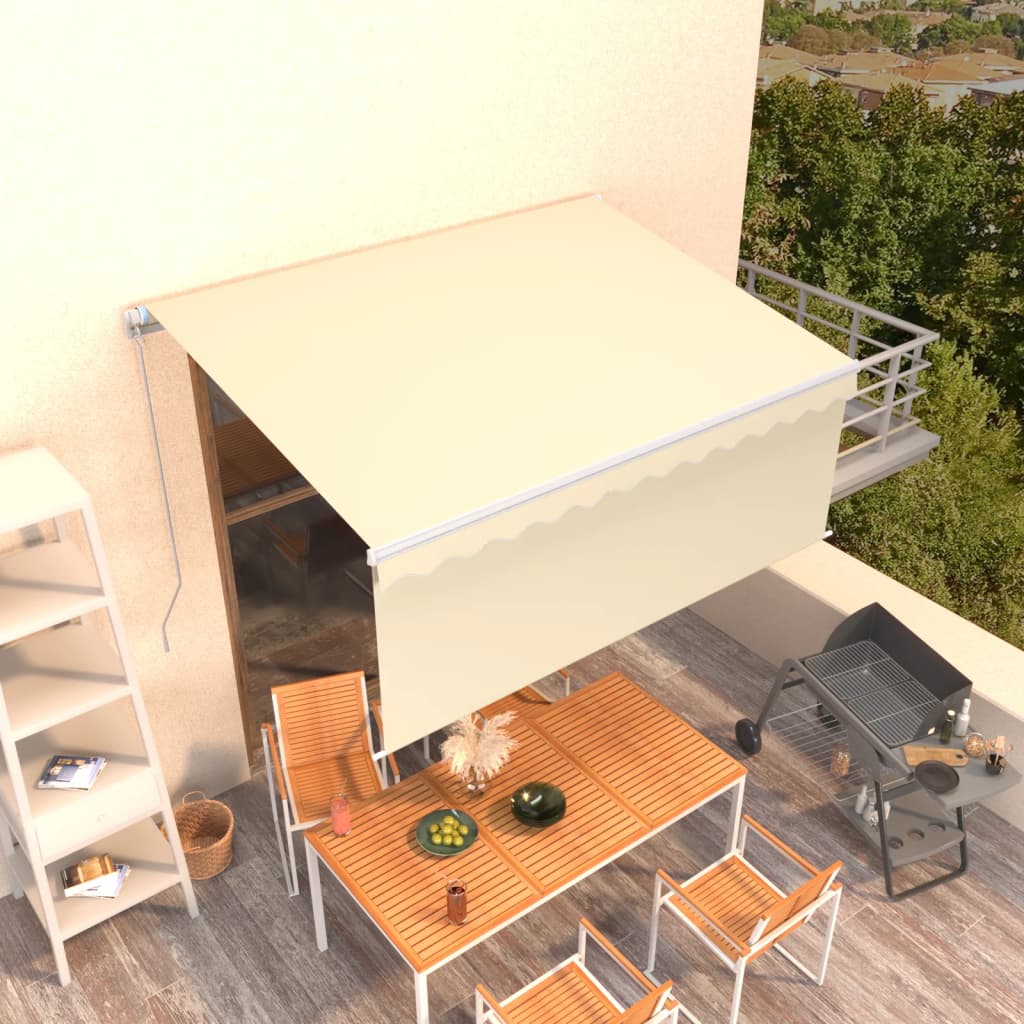 JUNG Vida Markise Manuell Einziehbar mit Rollo 3,5x2,5 m Creme