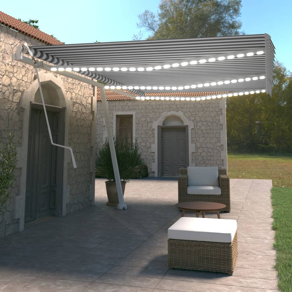 JUNG Vida Automatische Markise mit LED & Windsensor 600x350 Blau und Weiß
