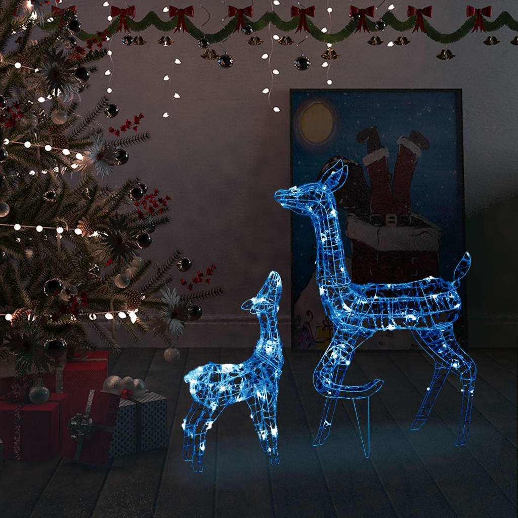 JUNG Vida LED-Rentier-Familie Weihnachtsdeko Acryl 160 LED Blau