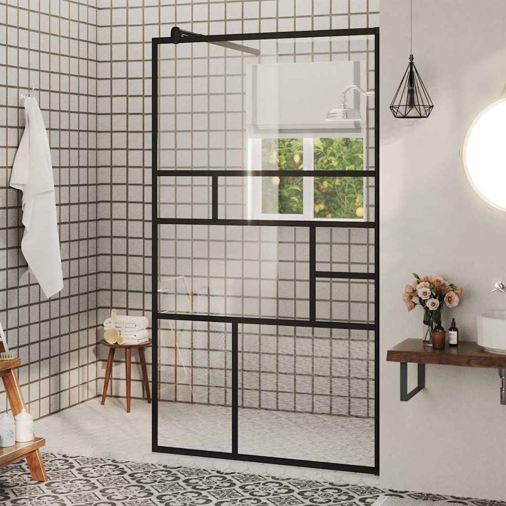 JUNG Vida Duschwand für Begehbare Dusche mit Klarem ESG Glas 90x195 cm