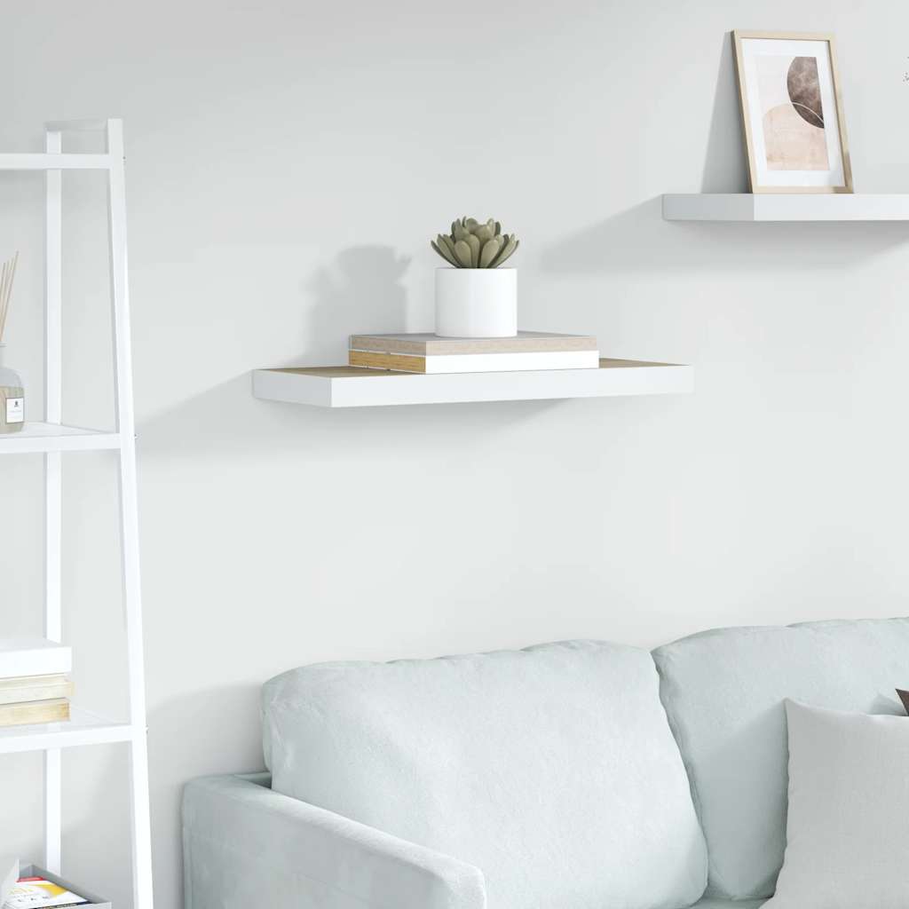 JUNG Vida Schweberegal Eichen-Optik und Weiß 60x23,5x3,8 cm MDF