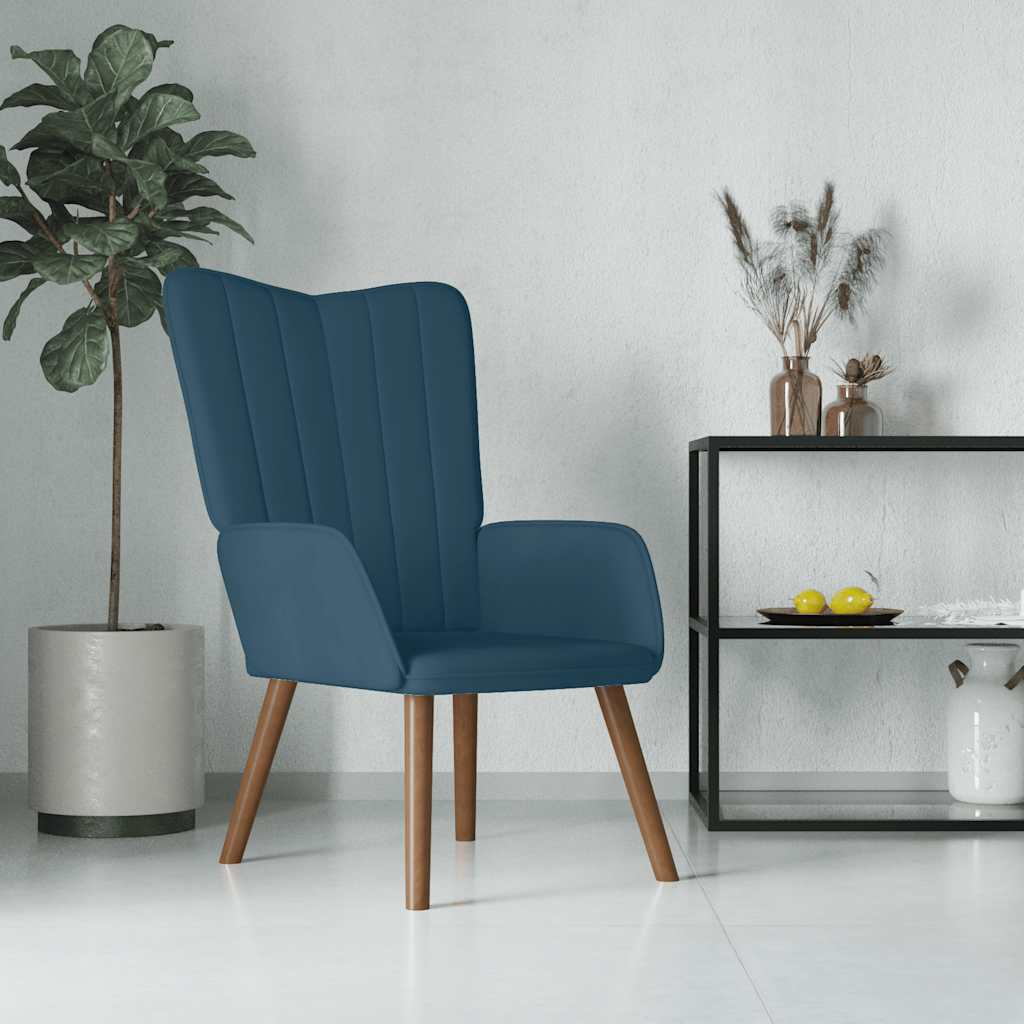 JUNG Vida Relaxsessel Blau Samt