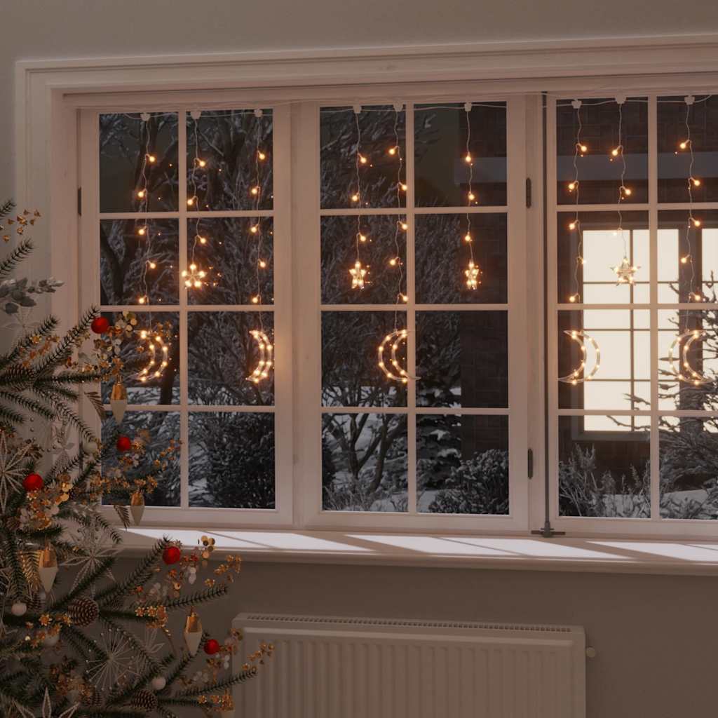 JUNG Vida Lichterketten Stern und Mond Fernbedienung 345 LEDs Warmweiß