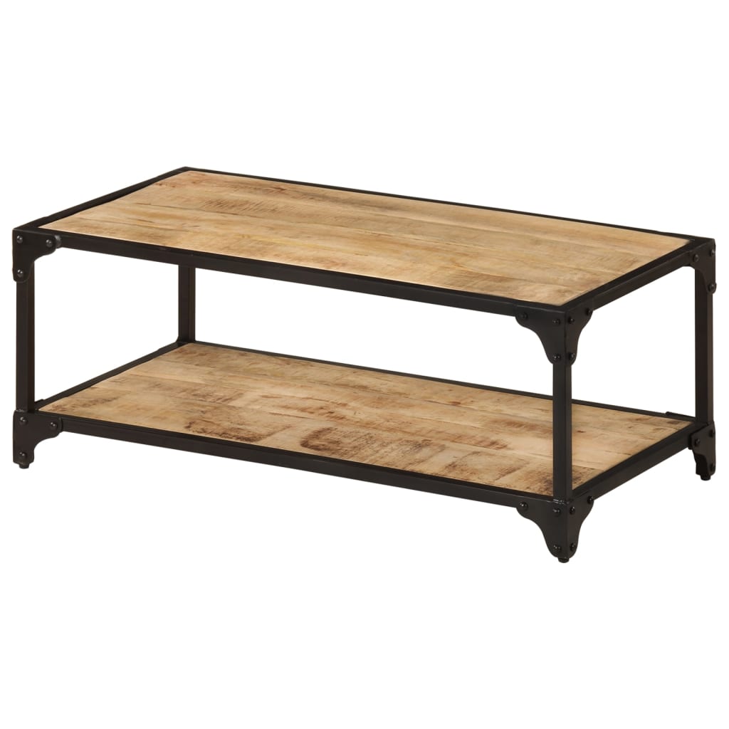 JUNG Vida Couchtisch 90x45x35 cm Raues Massives Mangoholz