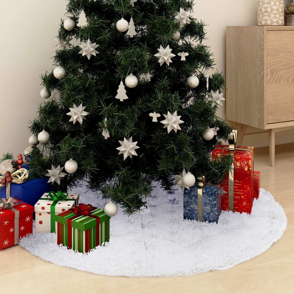JUNG Vida Luxus-Weihnachtsbaumrock Weiß 150 cm Kunstfell