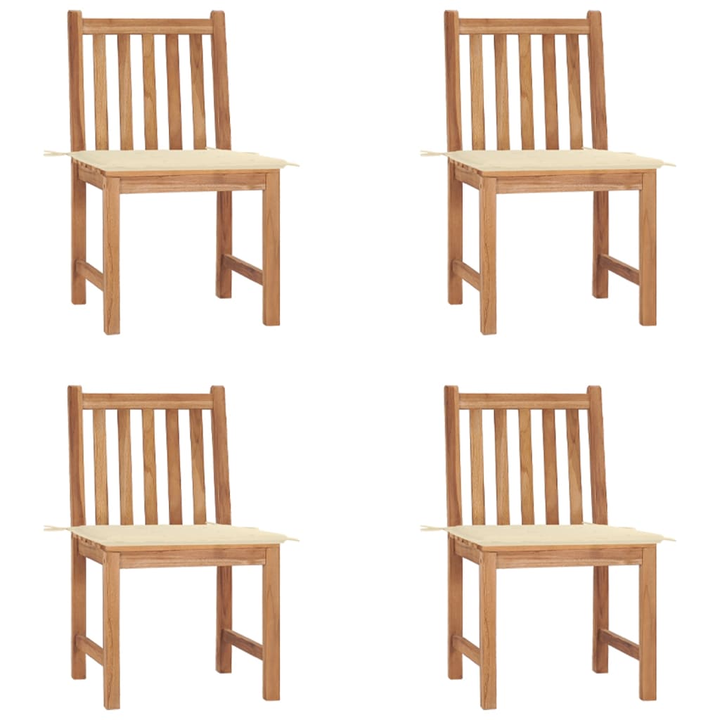 JUNG Vida Gartenstühle 4 Stk. mit Kissen Massivholz Teak