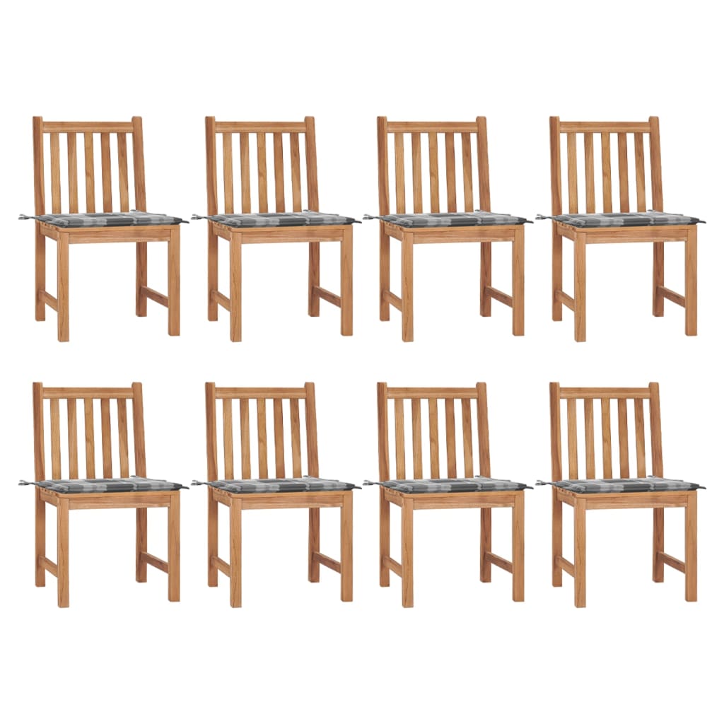 JUNG Vida Gartenstühle 8 Stk. mit Kissen Massivholz Teak