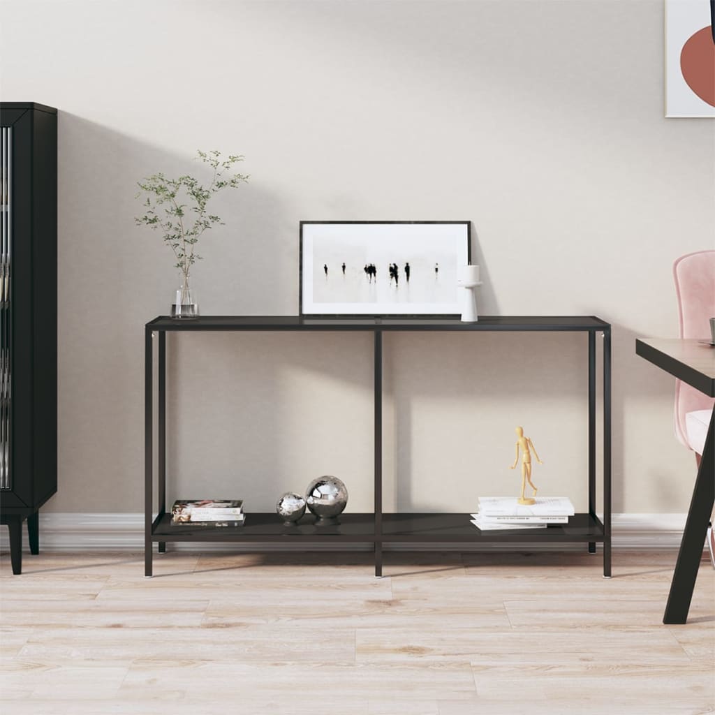 JUNG Vida Konsolentisch Schwarz 140x35x75,5 cm Hartglas