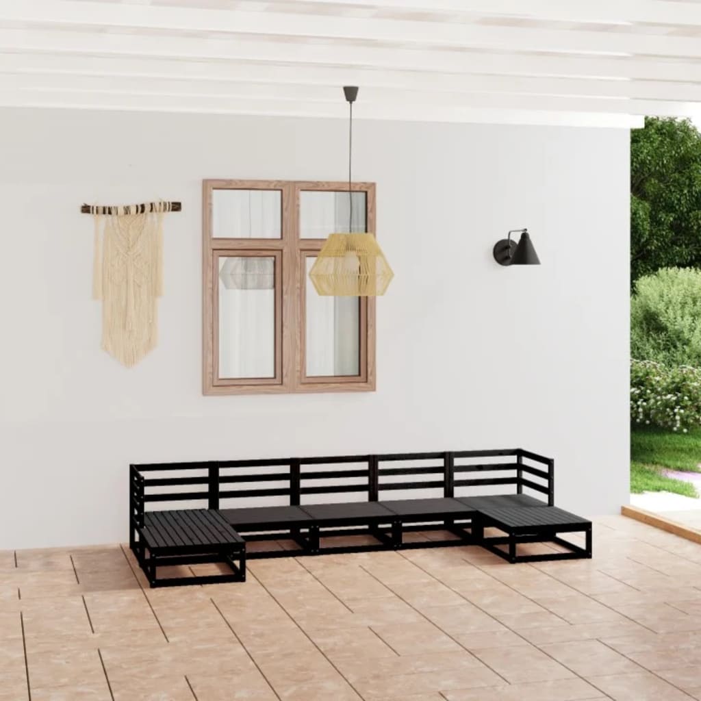 JUNG Vida 7-tlg. Garten-Lounge-Set Massivholz Kiefer