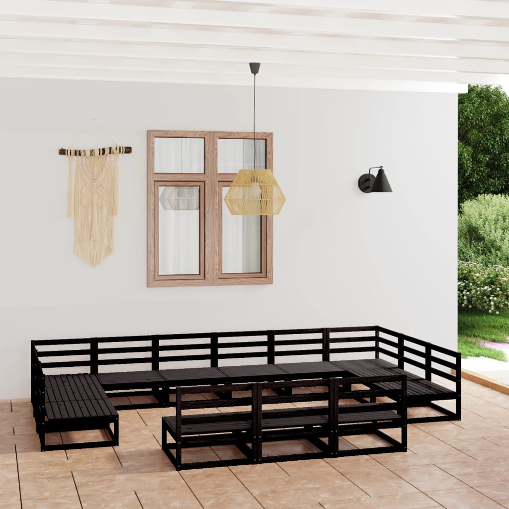 JUNG Vida 13-tlg. Garten-Lounge-Set Massivholz Kiefer