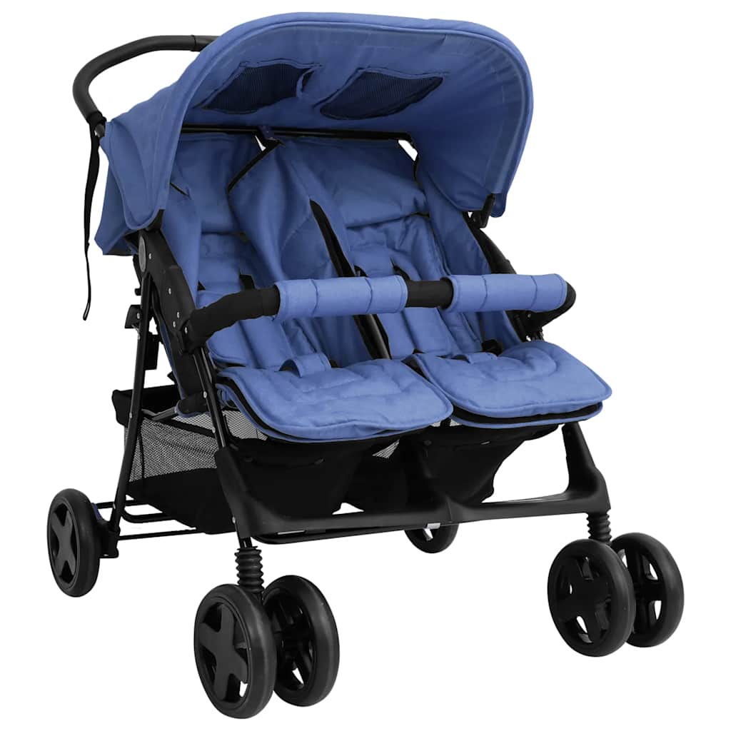 JUNG Vida Zwillingskinderwagen Marineblau Stahl