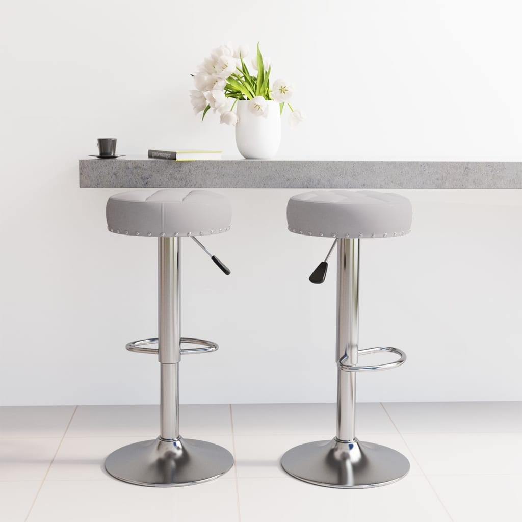 JUNG Vida Barhocker 2 Stk. Grau Stoff