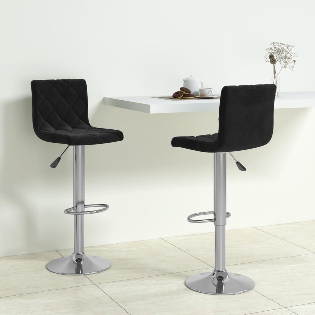 JUNG Vida Barhocker 2 Stk. Schwarz Samt