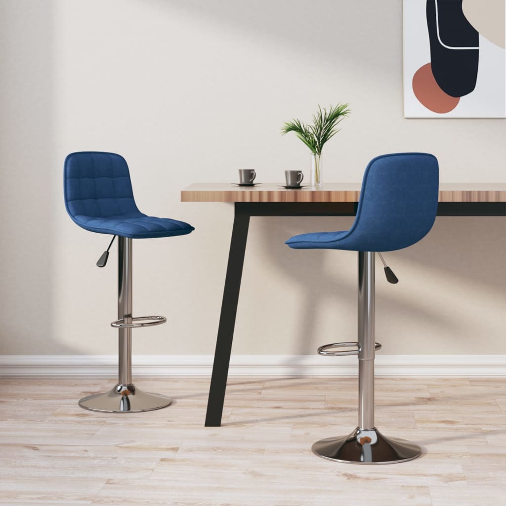 JUNG Vida Barhocker 2 Stk. Blau Stoff