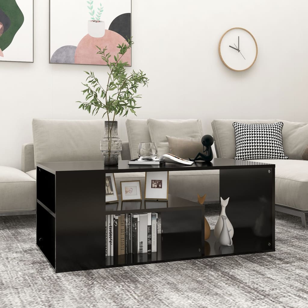 JUNG Vida Couchtisch Schwarz 100x50x40 cm Holzwerkstoff