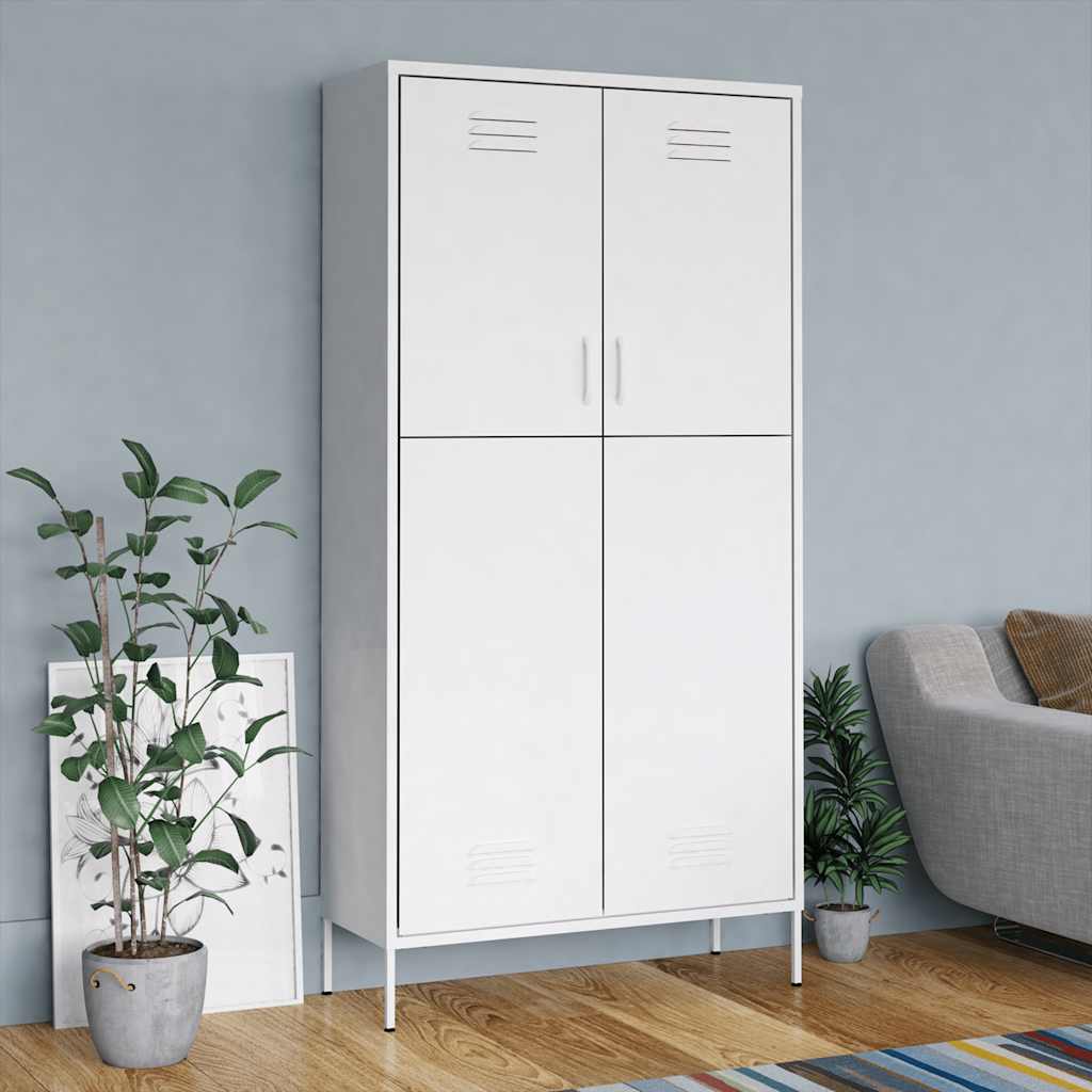 JUNG Vida Kleiderschrank Weiß 90x50x180 cm Stahl