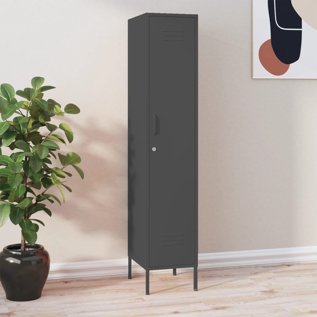 JUNG Vida Schließfachschrank Anthrazit 35x46x180 cm Stahl