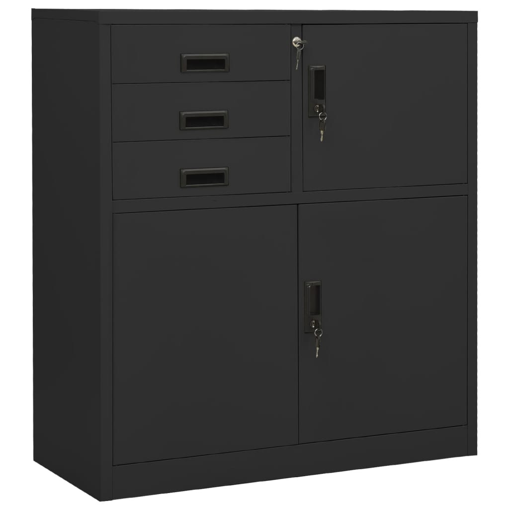 JUNG Vida Büroschrank Anthrazit 90x40x102 cm Stahl