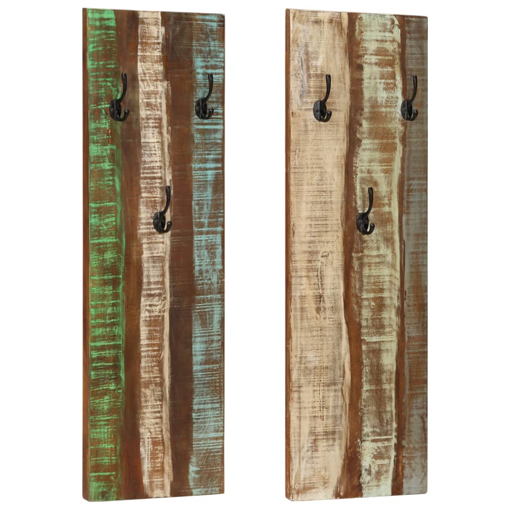 JUNG Vida Wandgarderoben 2 Stk. 36x3x110 cm Altholz Massiv