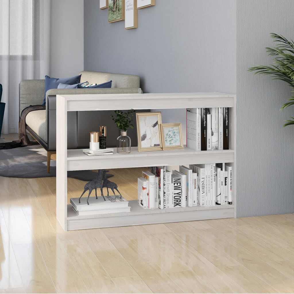 JUNG Vida Bücherregal Raumteiler Weiß 100x30x71,5 cm Massivholz Kiefer
