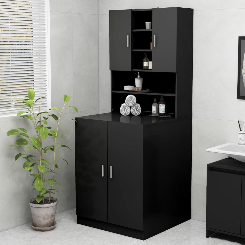 JUNG Vida Waschmaschinenschrank Schwarz 70,5x25,5x90 cm
