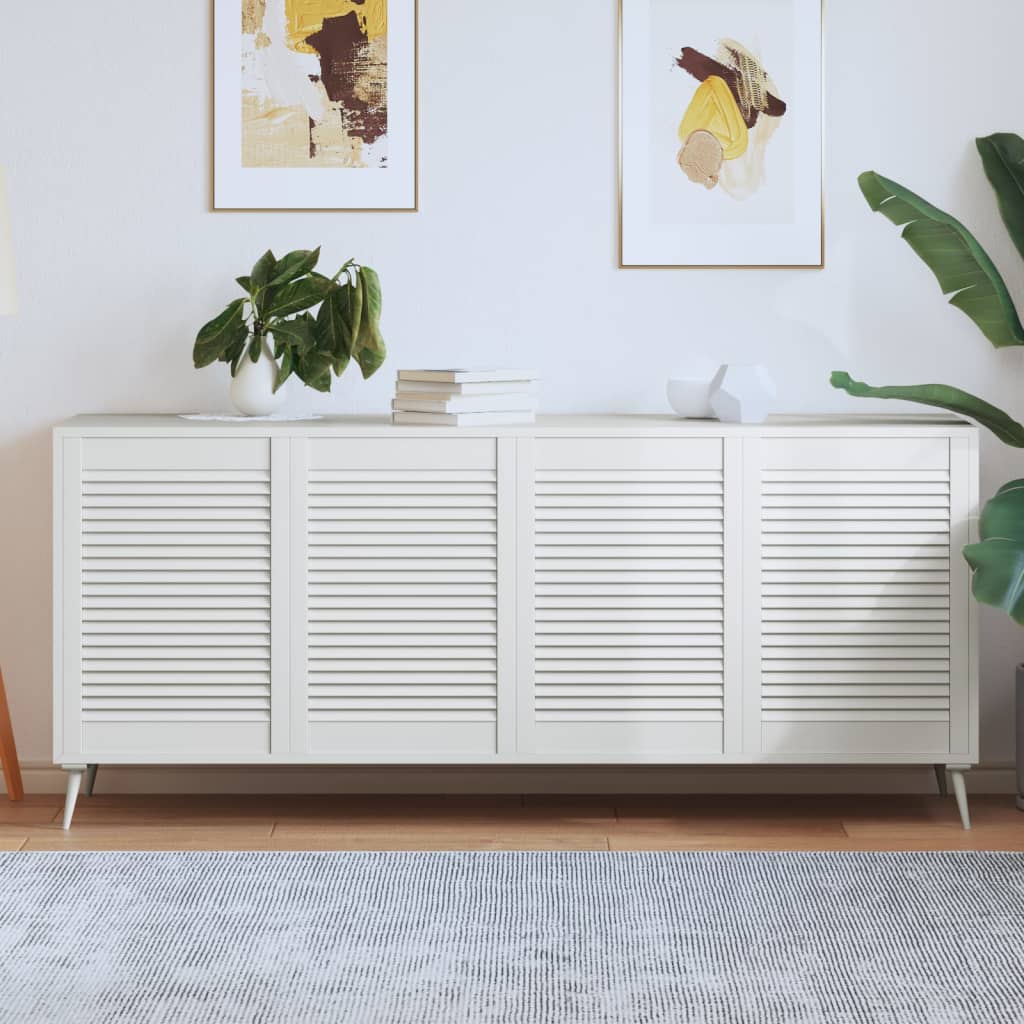 JUNG Vida Schranktüren Lamellen-Design 4 Stk. Weiß 69x49,4 cm Massivholz