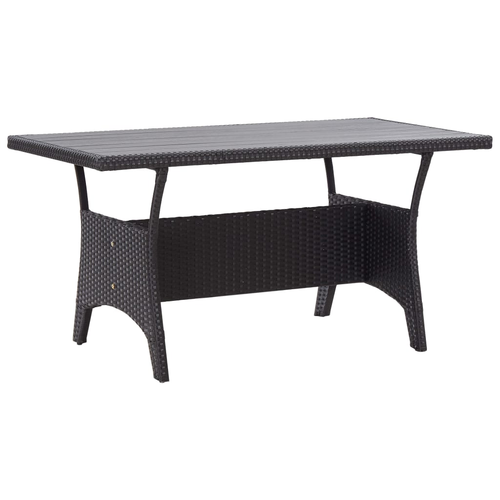 JUNG Vida Gartentisch Schwarz 120x70x66 cm Poly Rattan